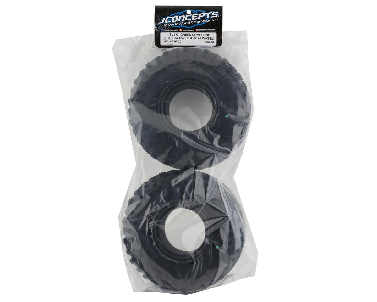 JConcepts SCX6 Tusk 2.9" All Terrain Crawler Tires (2) (Green)