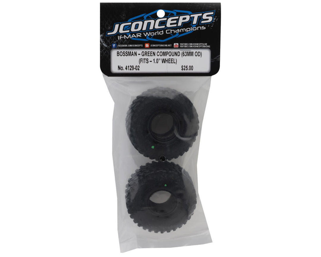 JConcepts Bossman 1.0" Micro Crawler Tires (63mm OD) (2) (Green)