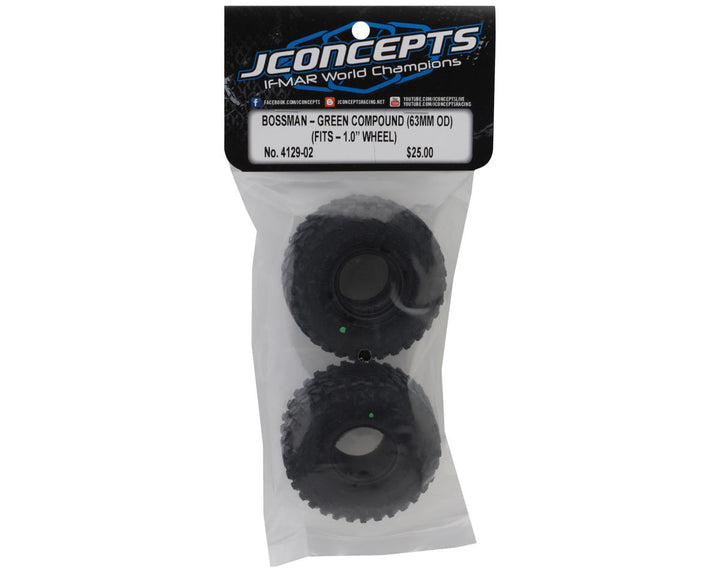 JConcepts Bossman 1.0" Micro Crawler Tires (63mm OD) (2) (Green)