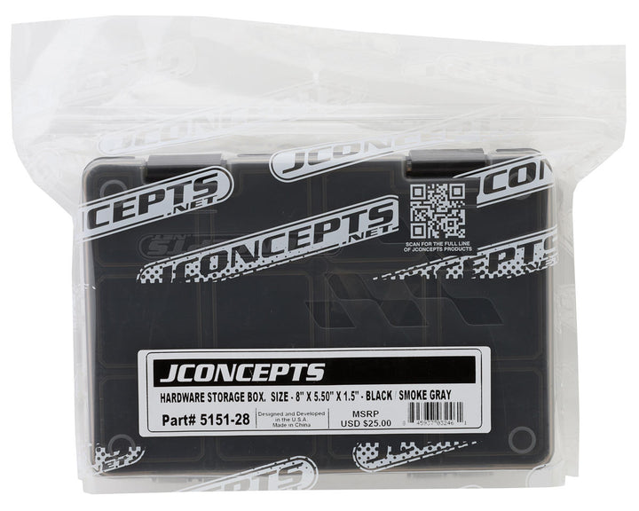 JConcepts Hardware Storage Box (Black/Smoke Grey) (8x5.50x1.5")