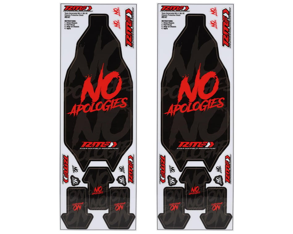 JConcepts AE B6.4/B6.4D "No Apologies" Precut Chassis Protective Sheet (2) (RM2) (8147)