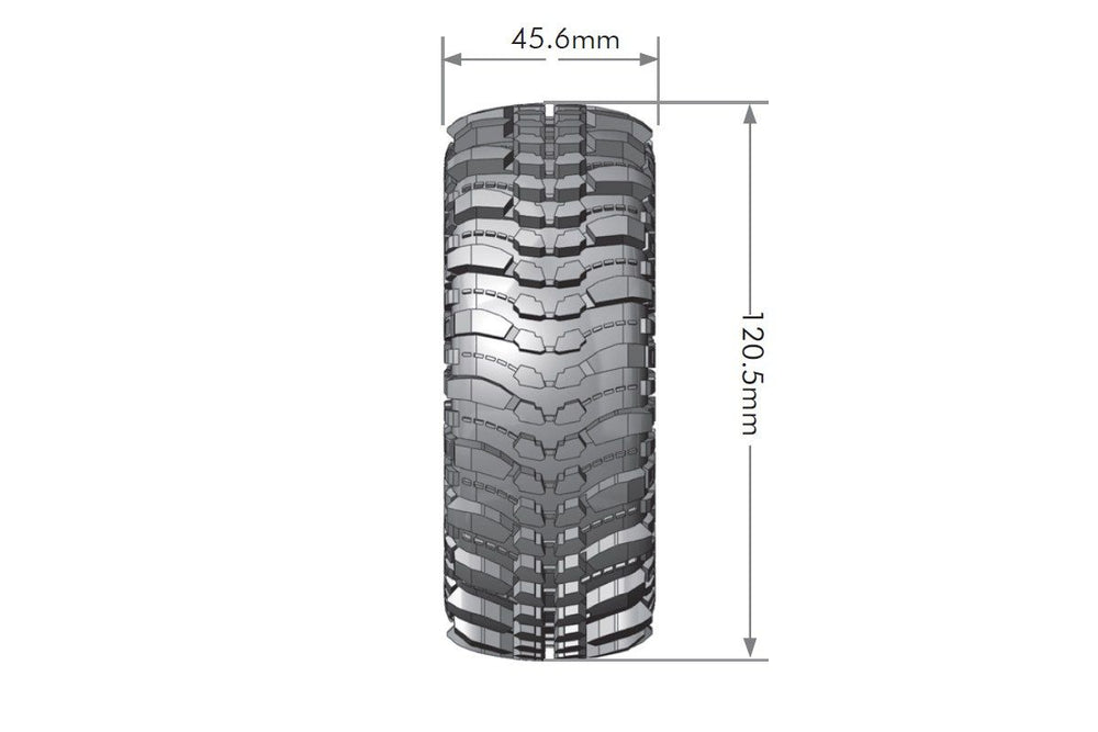 CR-Champ 1/10 1.9" Crawler Tires, 12mm Hex, Super Soft, Mounted on Black Chrome Rim, Front/Rear (2) - Iron City RC Hobbies