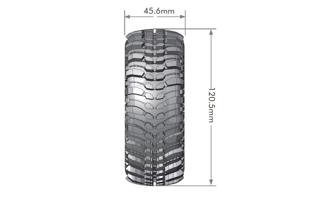 CR-Champ 1/10 1.9" Crawler Tires, 12mm Hex, Super Soft, Mounted on Black Chrome Rim, Front/Rear (2) - Iron City RC Hobbies