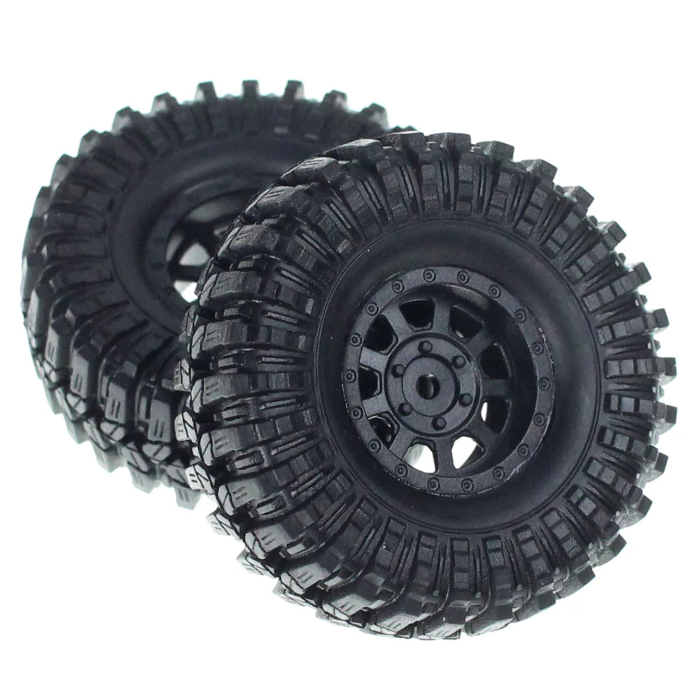 Redcat Pre-Mounted MT Mud Terrain Tires W/ Black Wheels (Soft)(1pr)