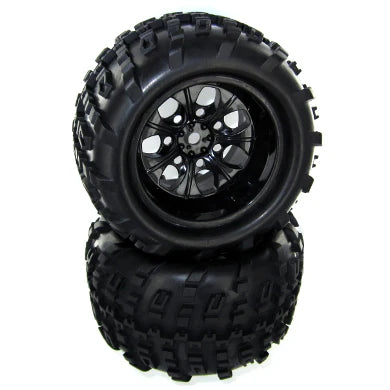 Redcat Pre-Mounted 1/5th Tires/Wheels(Black)(2pc)