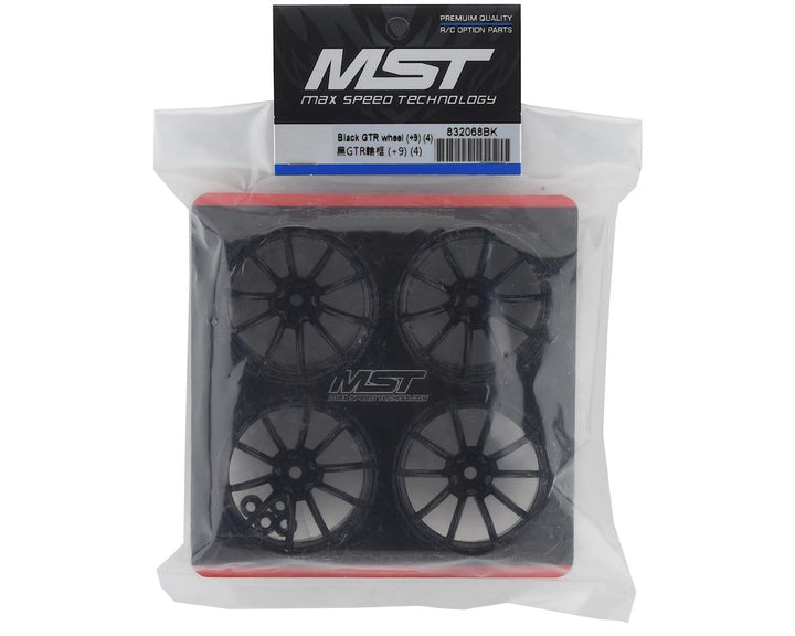 MST Black GTR wheel (+9) (4) (9mm Offset) w/12mm Hex