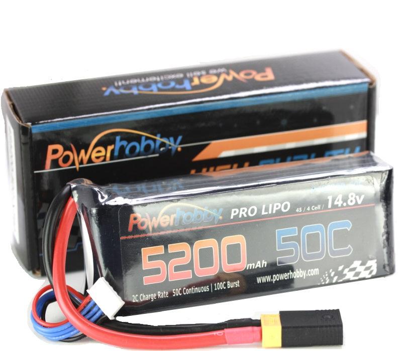 Powerhobby 4s 14.8v 5200mah 50c Lipo Battery w XT60 Plug