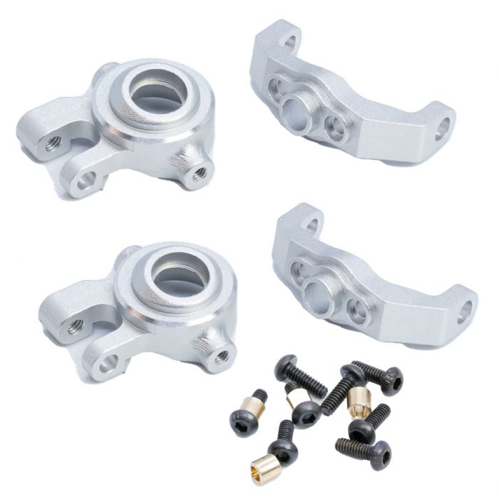 PowerHobby Aluminum C Hub and Steering Knuckles-Silver for Traxxas TRX-4M