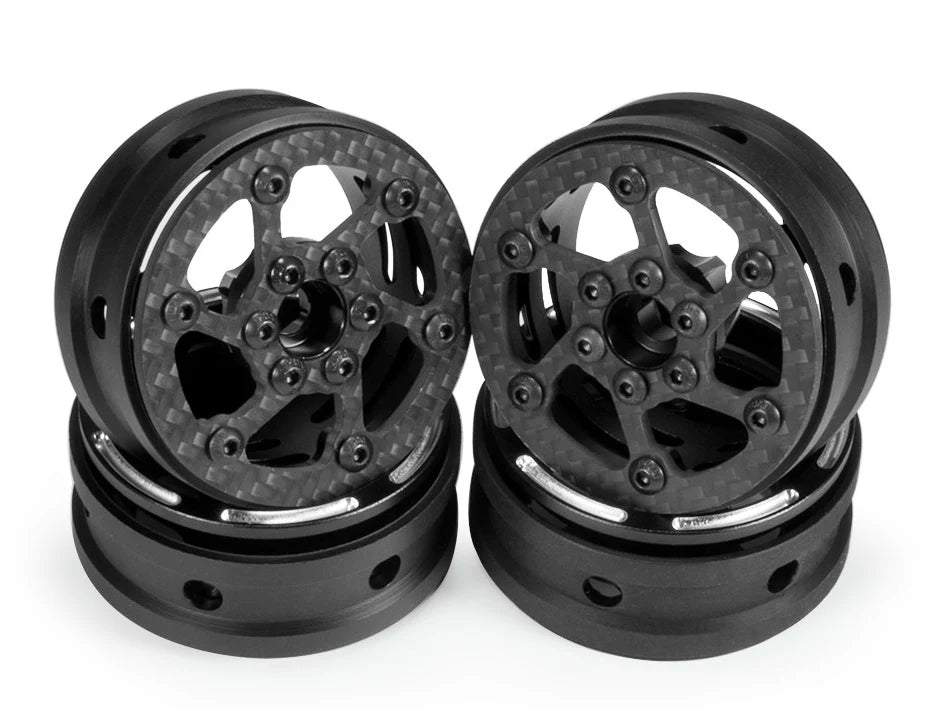 Powerhobby 1.9" Carbon Fiber Lightweight Beadlock Wheels A 1/10 Rock Crawler