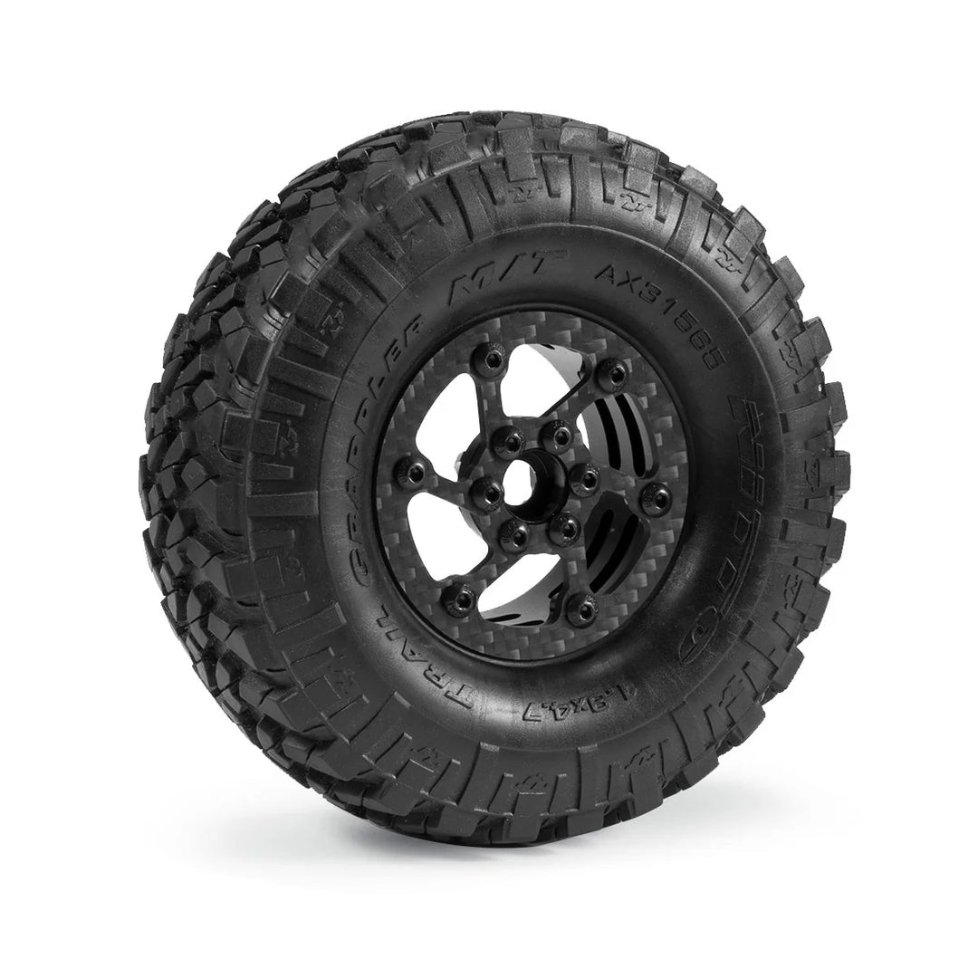 Powerhobby 1.9" Carbon Fiber Lightweight Beadlock Wheels A 1/10 Rock Crawler