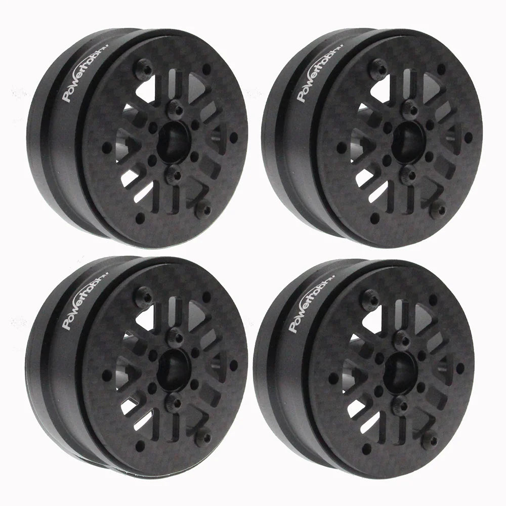Powerhobby 1.9" Carbon Fiber Lightweight Beadlock Wheels F 1/10 Rock Crawler