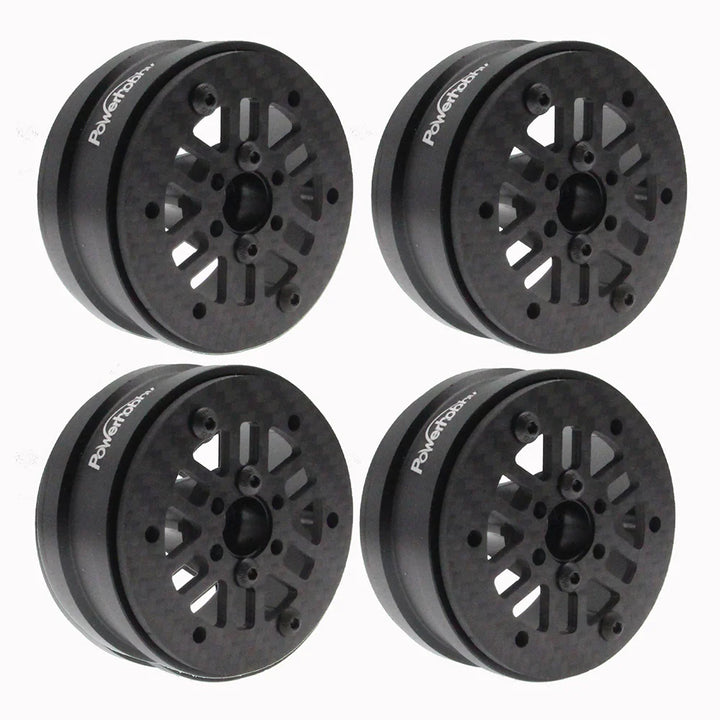 Powerhobby 1.9" Carbon Fiber Lightweight Beadlock Wheels F 1/10 Rock Crawler
