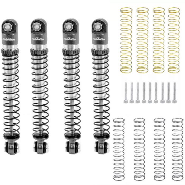 Powerhobby Aluminum 54mm Long Travel Shocks 1/24 Axial SCX24 Jeep Bronco Grey