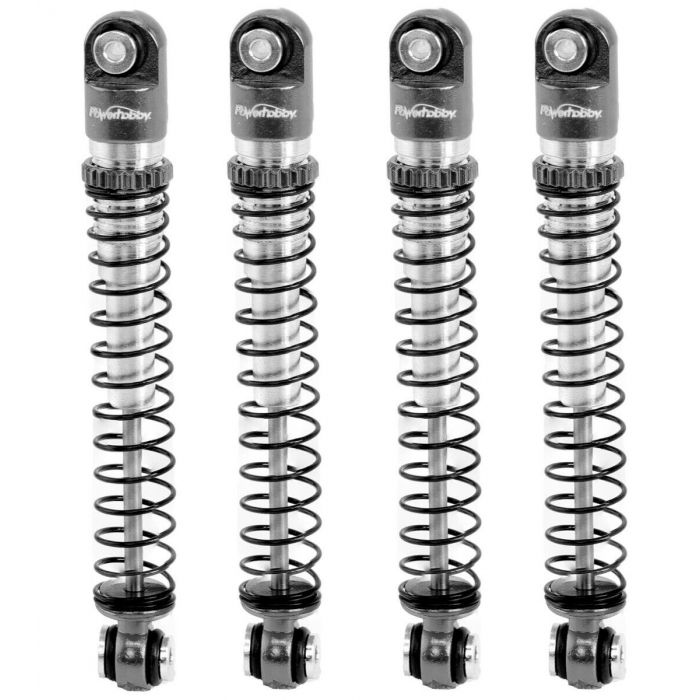 Powerhobby Aluminum 54mm Long Travel Shocks 1/24 Axial SCX24 Jeep Bronco Grey