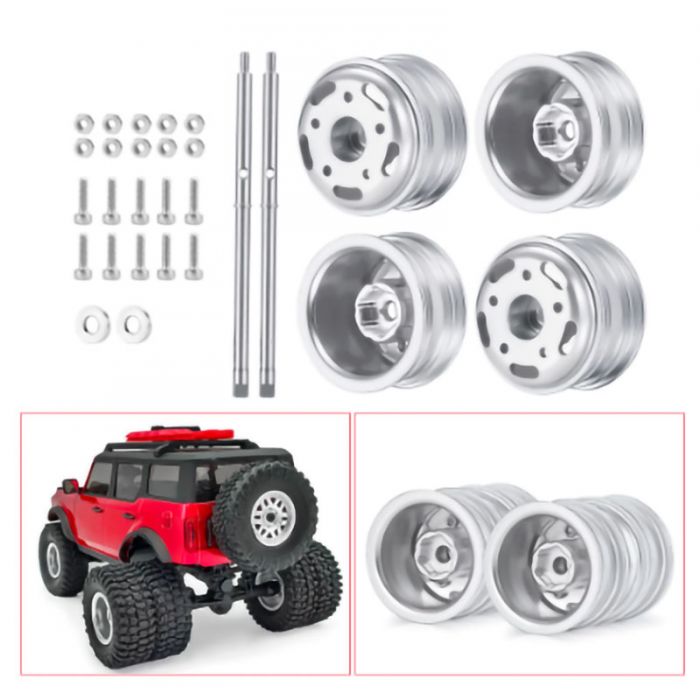 Powerhobby 1/24 Axial SCX24 Aluminum Dually Wheels w/Driver Shaft