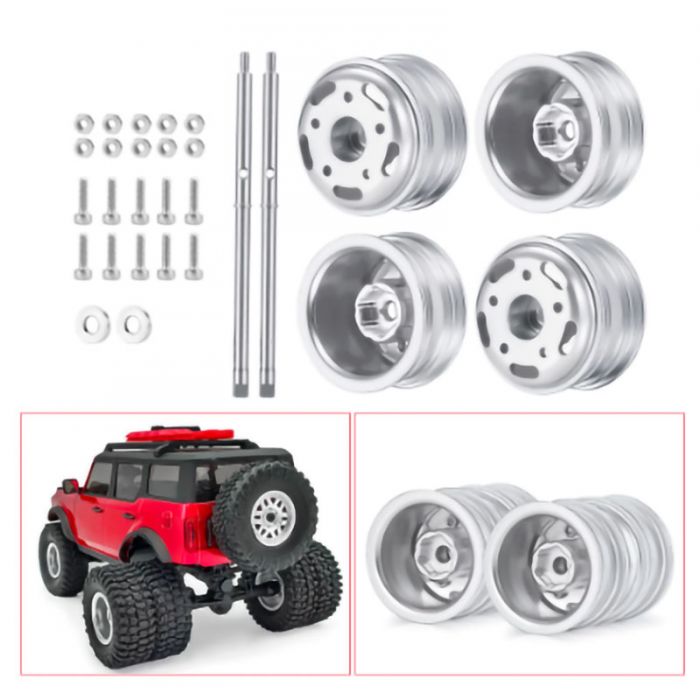 Powerhobby 1/24 Axial SCX24 Aluminum Dually Wheels w/Driver Shaft - Iron City RC Hobbies