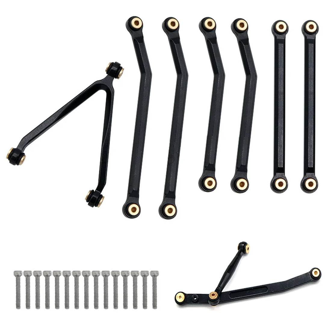 Powerhobby Aluminum SCX24 C10 Jeep High Clearance Chassis Links Set 133.7mm Black