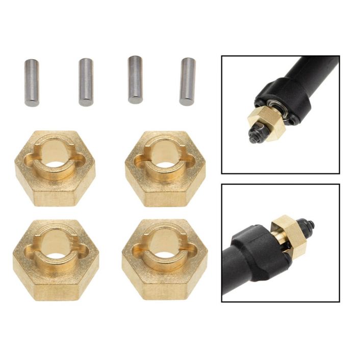 Powerhobby Axial SCX24 Brass 7mm Wheel Hex Hubs Jeep C10 Beety Deadbolt