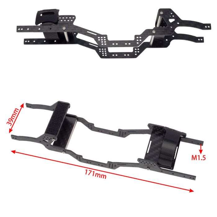 Powerhobby SCX24 Jeep Bronco C10 LCG Carbon Fiber Chassis