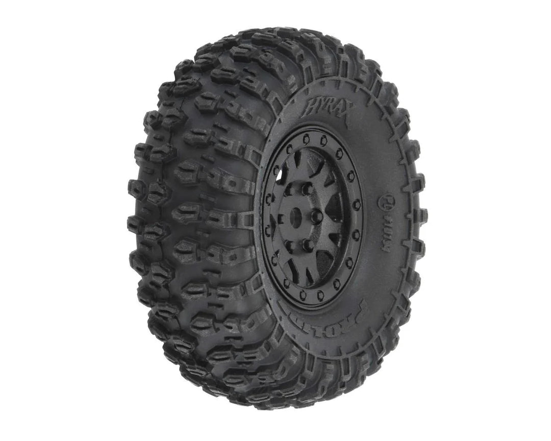 Pro-Line Axial SCX24 1.0" Hyrax Pre-Mounted Tires w/Black Impulse Wheel (4)
