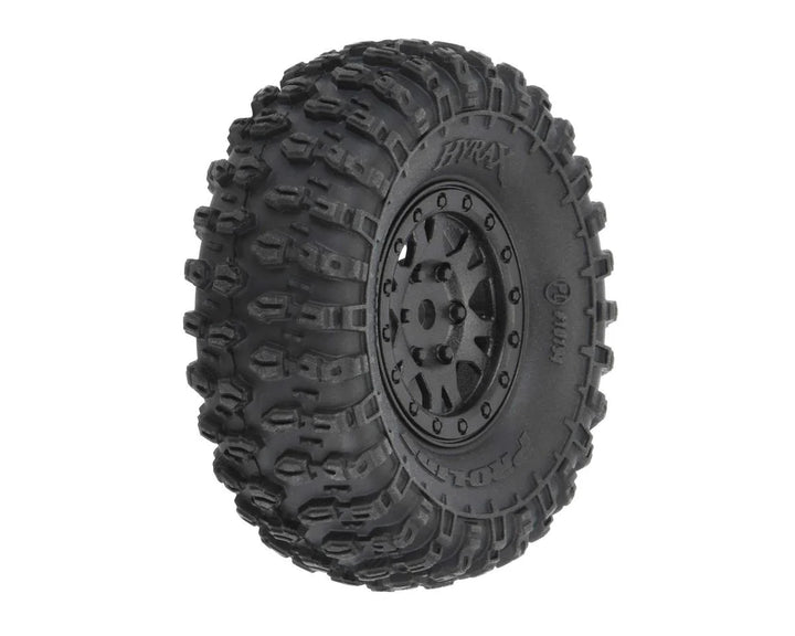 Pro-Line Axial SCX24 1.0" Hyrax Pre-Mounted Tires w/Black Impulse Wheel (4)