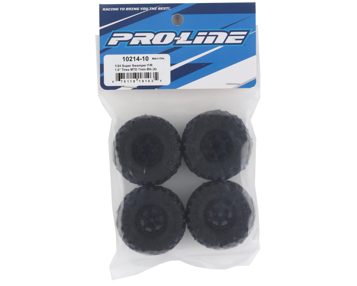Pro-Line 1/24 Interco Super Swamper TSL SX 1.0" Pre-Mounted Tires (4) (Black) w/Holcomb Wheels (Medium)