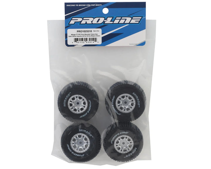 Pro-Line Mojave Grom Mirage TT Pre-Mounted Tires (Silver) (4) (Medium) w/12mm Hex