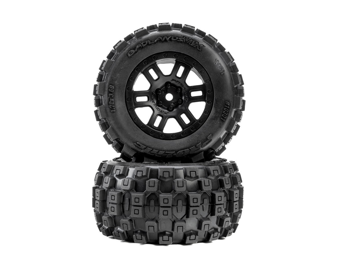 Pro-Line Arrma Mini Kraton Badlands Pre-Mounted Tires w/Split Six Wheels (Black) (2) (12mm Hex)