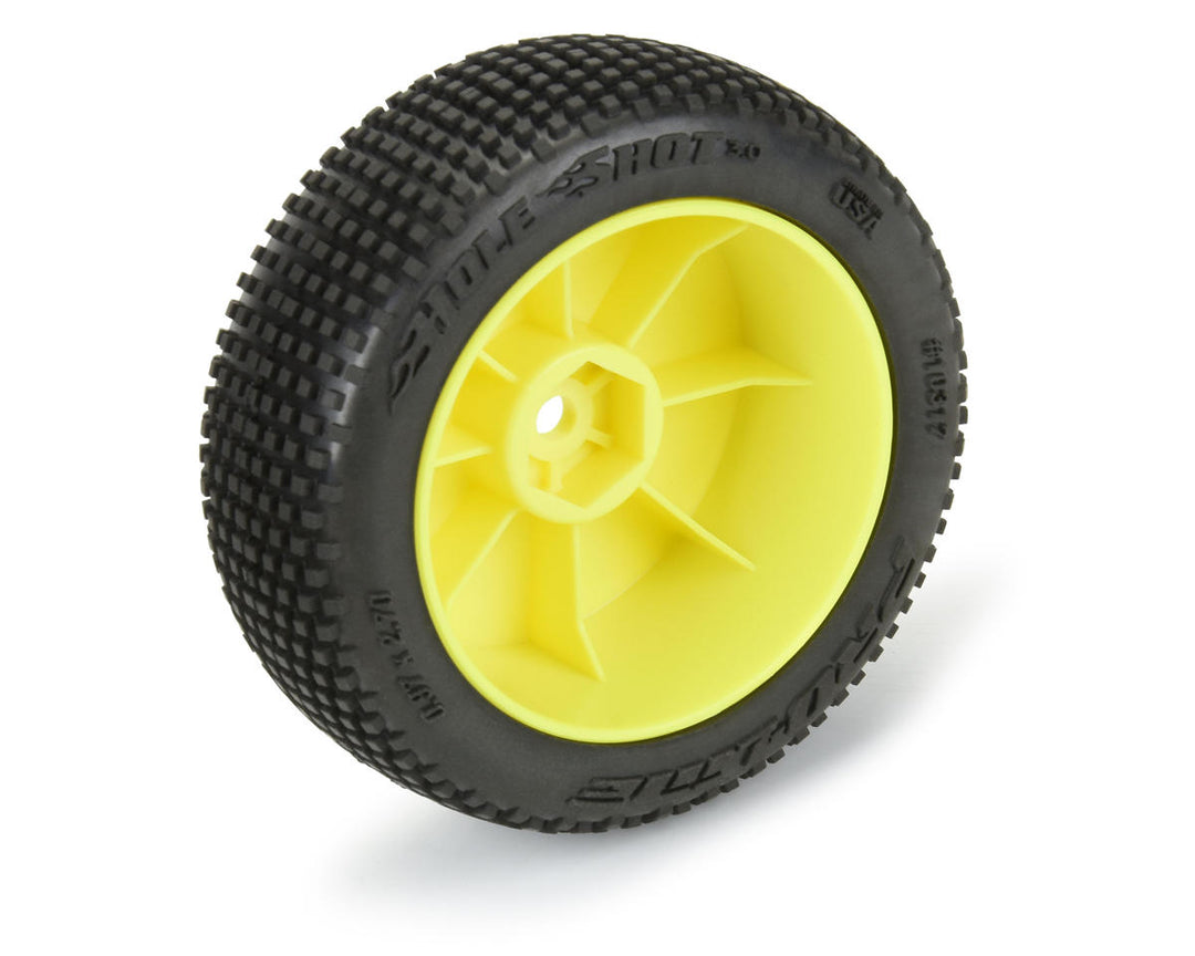 Pro-Line Hole Shot 3.0 1.9" Pre-Mounted Buggy Tire (Yellow) (4) (M3) (Typhon Grom) w/Velocity Wheel
