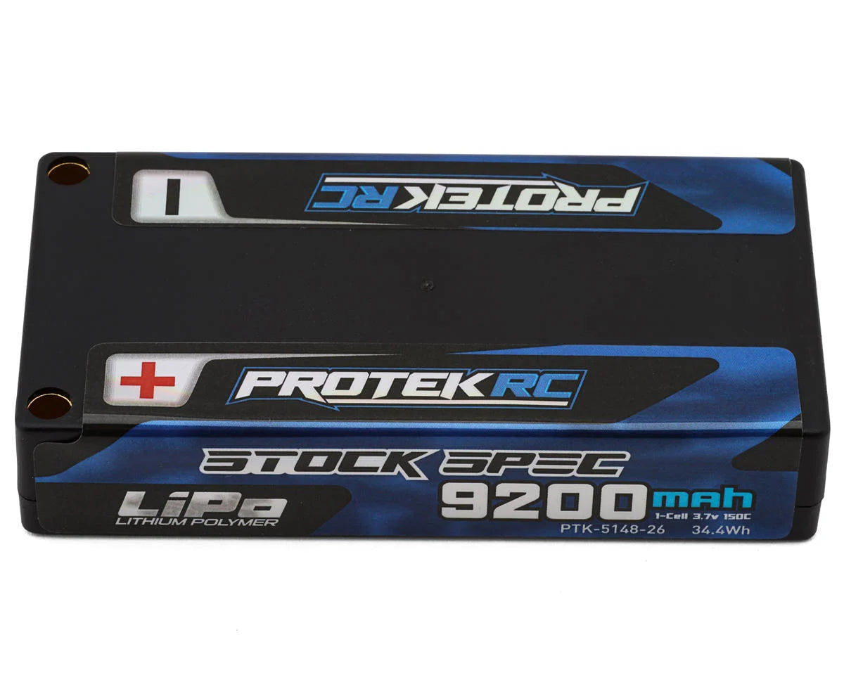 ProTek RC 1S 150C Low IR Si-Graphene "Stock Spec" Shorty LiPo Battery (3.7v/9200mah) (ROAR Approved)