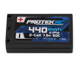 ProTek RC 2S 60C Low IR 1/28 Hard Case LiPo (7.6v/440mah) w/2mm Bullets