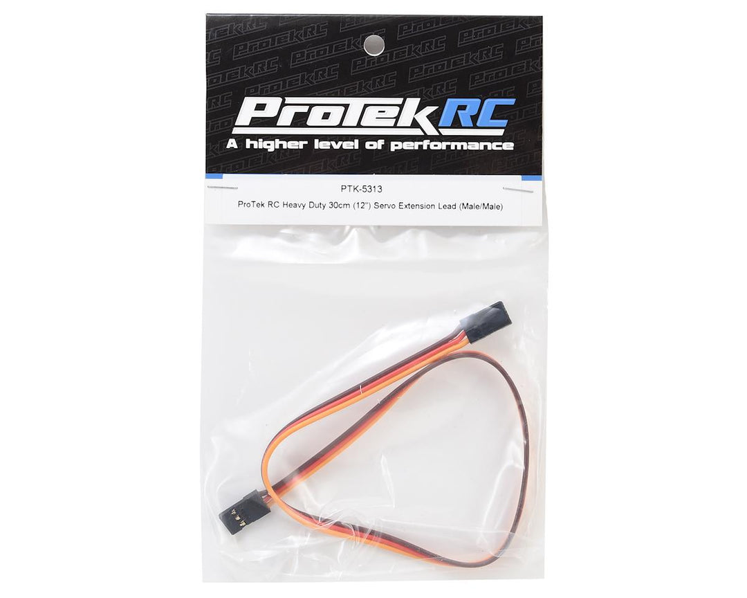ProTek RC Heavy Duty 30cm (12") Servo Extension Lead (Male/Male)