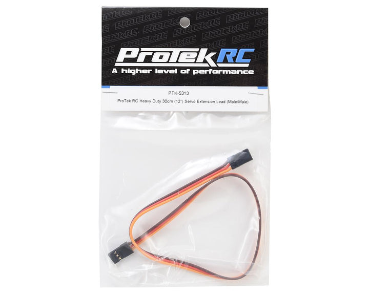 ProTek RC Heavy Duty 30cm (12") Servo Extension Lead (Male/Male)