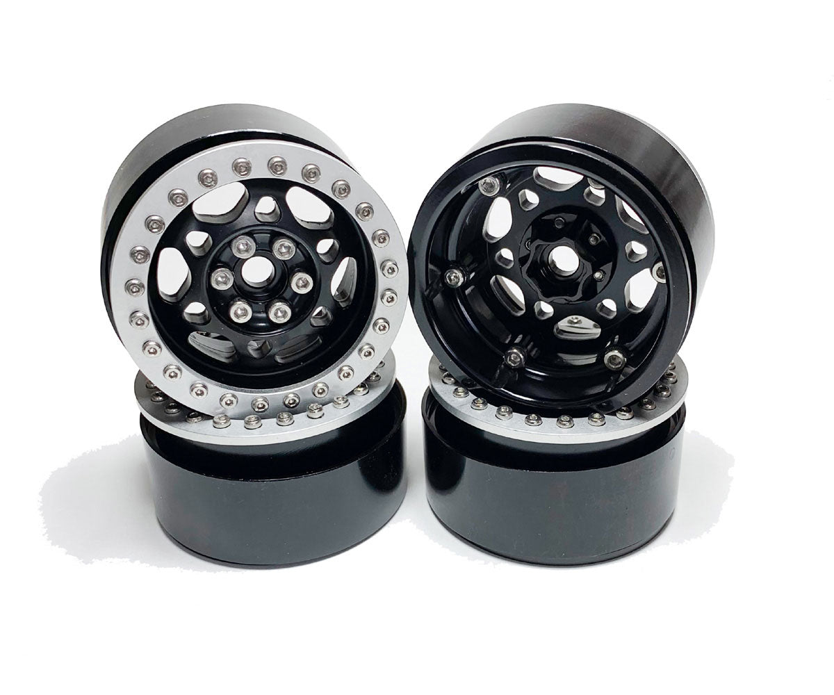 Racers Edge 2.2" Aluminum Beadlock Crawler Wheels Silver (4pcs)