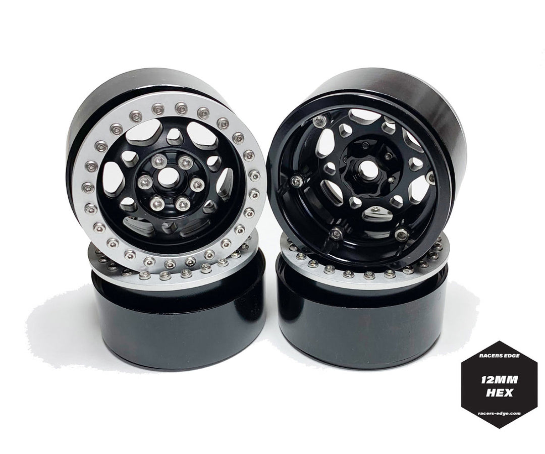 Racers Edge 2.2" Aluminum Beadlock Crawler Wheels Silver (4pcs)