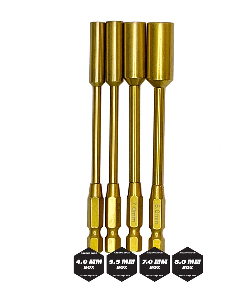 Racers Edge TiN Coated Metric Nut Driver Bit Set (4pcs)