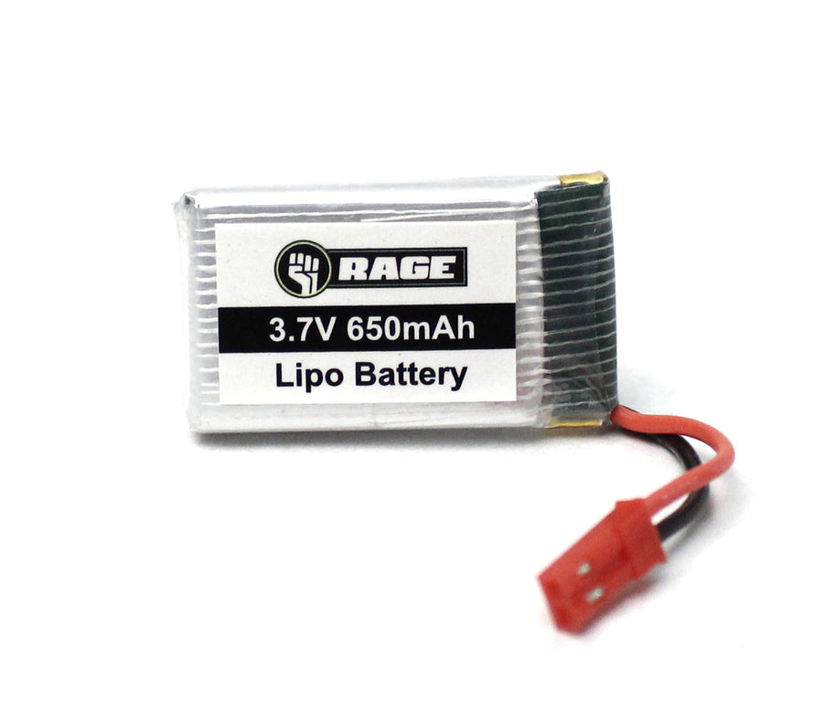 Rage 1S 3.7V 650mAh Lipo Battery; Stinger 240 - Iron City RC Hobbies