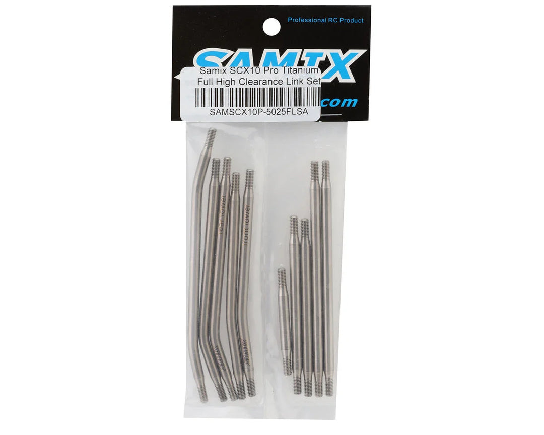 Samix SCX10 Pro Titanium High Clearance Links (10) (Servo On Axle Setup) w/Steering Links