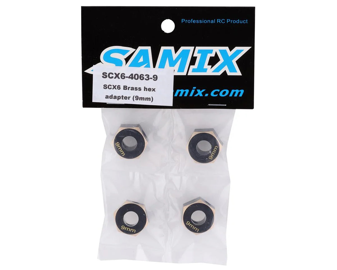 Samix SCX-6 Brass Hex Adapter (4) (9mm)
