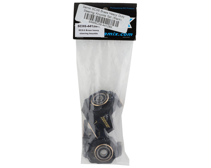 Samix SCX6 Brass Heavy Duty Steering Knuckle Set (Black)