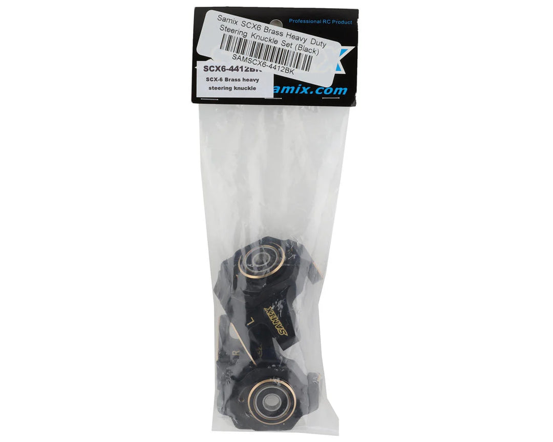 Samix SCX6 Brass Heavy Duty Steering Knuckle Set (Black)