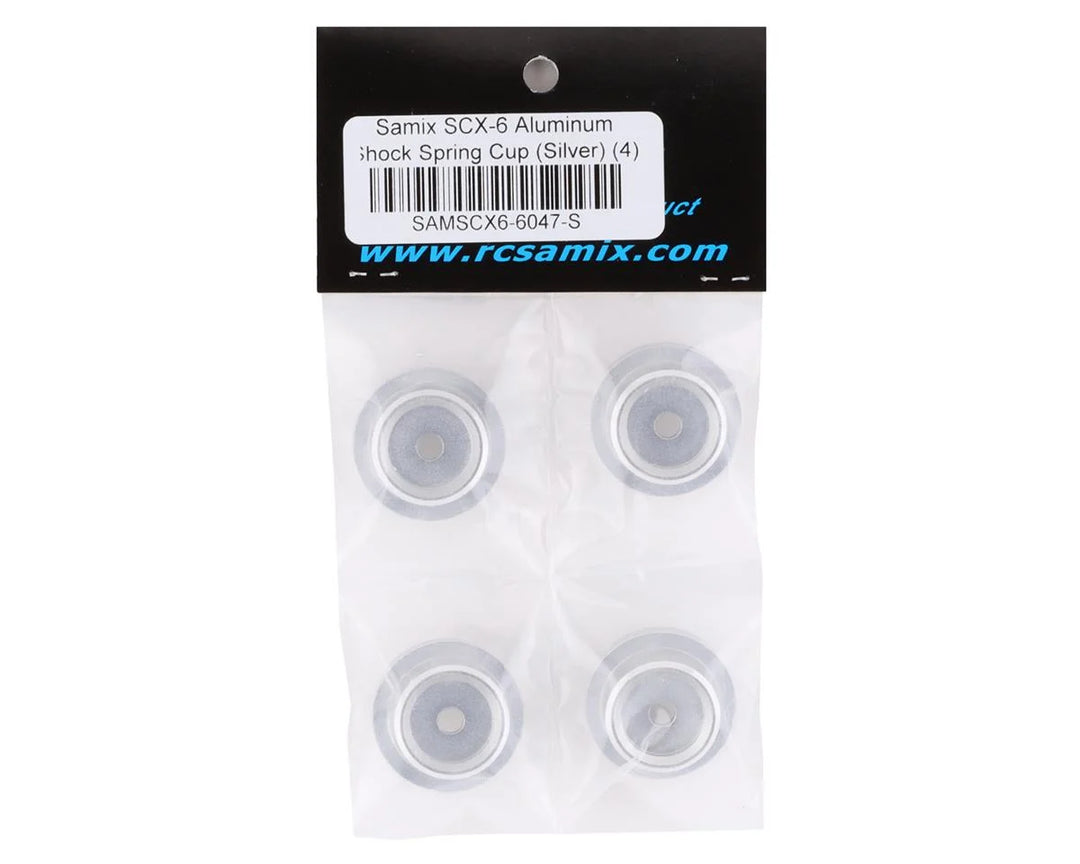 Samix SCX-6 Aluminum Shock Spring Cup (Silver) (4)