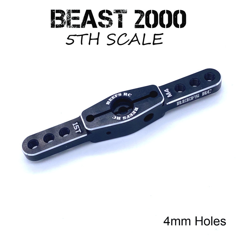 REEFS Double Sided Heavy Duty Servo Horn, 15T, 4mm Holes, for 5th Scale