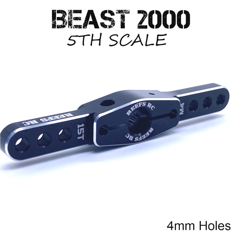 REEFS Double Sided Heavy Duty Servo Horn, 15T, 4mm Holes, for 5th Scale