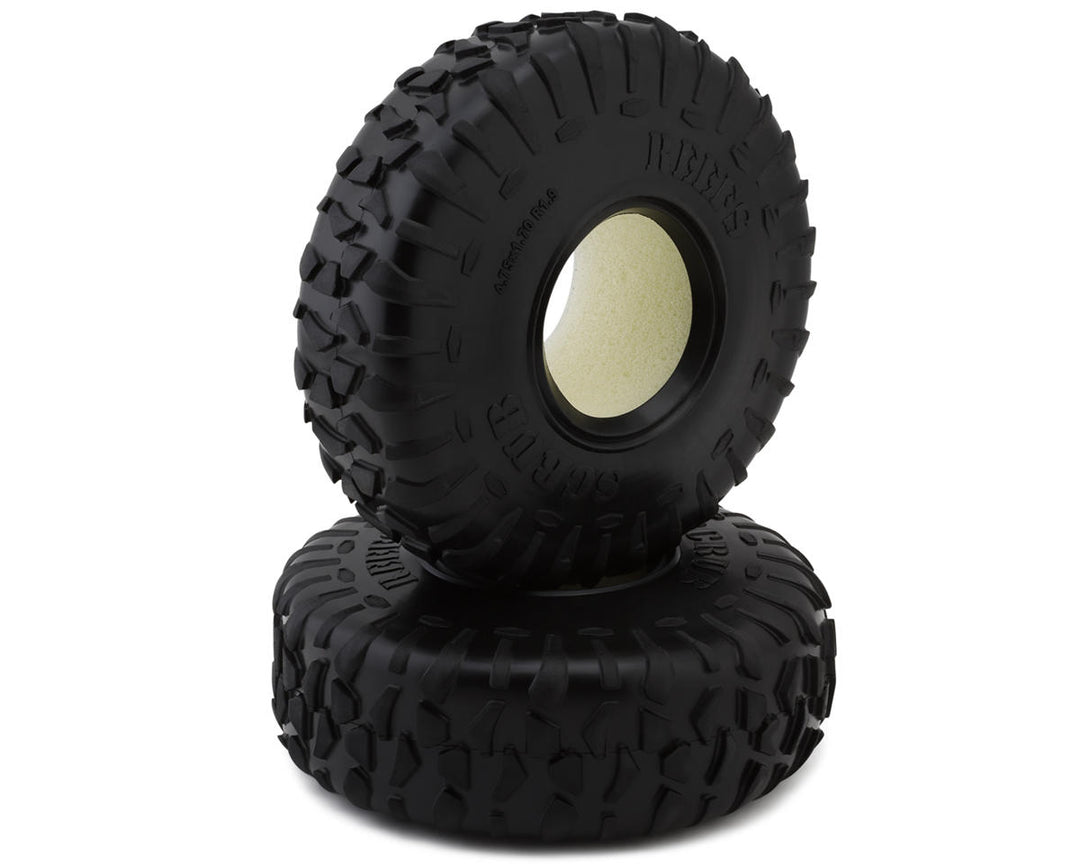 Reefs RC 1/10 Scrub 1.9" Performance Rock Crawler Tires (2) (4.75") (Pink) w/Foam Inserts.
