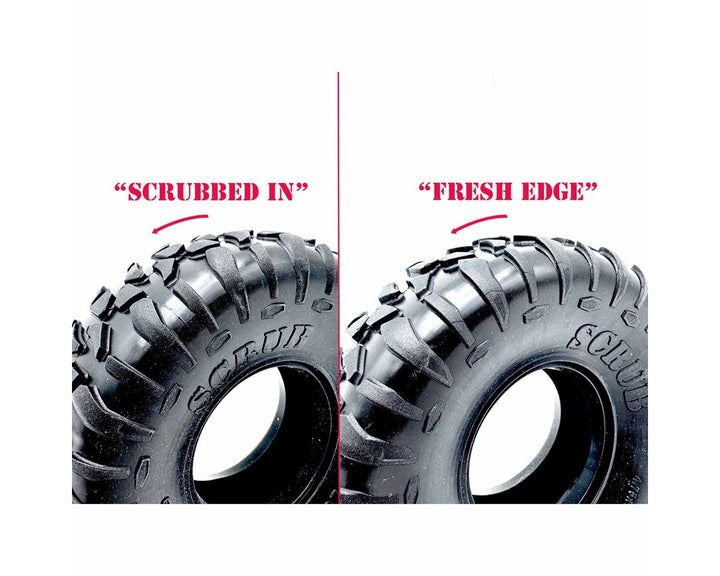Reefs RC 1/10 Scrub 1.9" Performance Rock Crawler Tires (2) (4.75") (Pink) w/Foam Inserts.