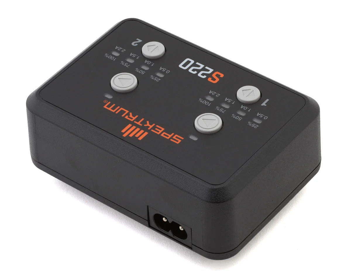 Spektrum RC S220 AC Balance Dual Battery Charger (3S/2A/20W x2)