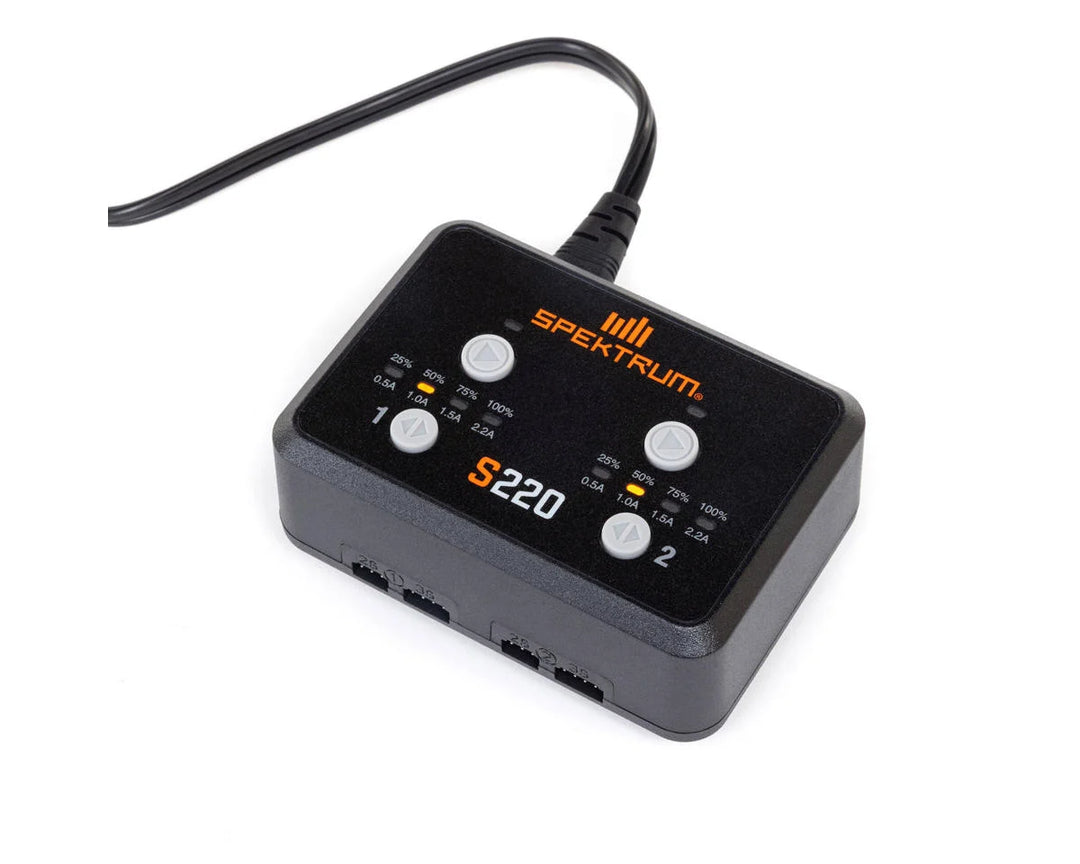 Spektrum RC S220 AC Balance Dual Battery Charger (3S/2A/20W x2)