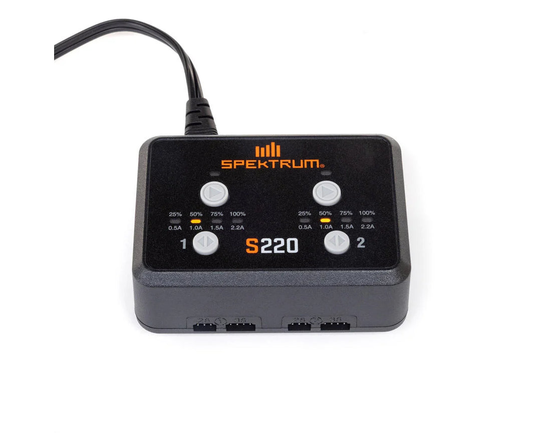 Spektrum RC S220 AC Balance Dual Battery Charger (3S/2A/20W x2)