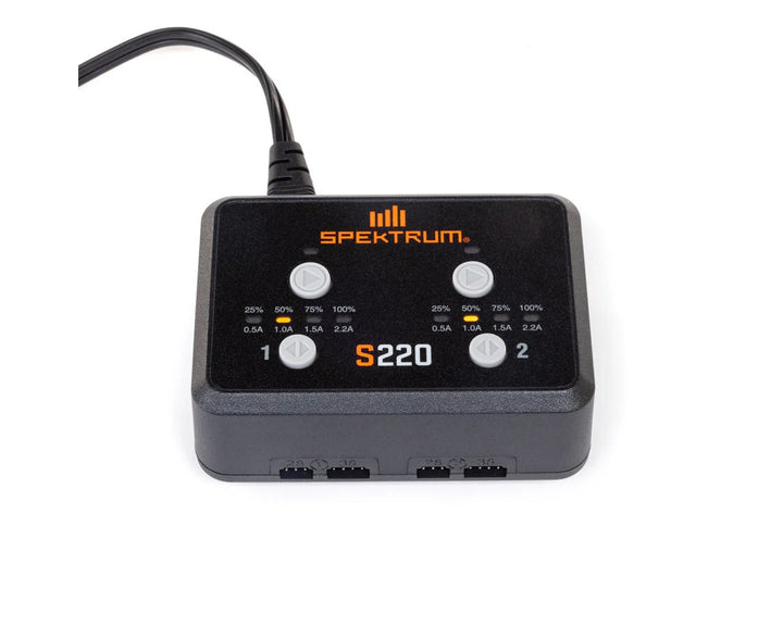 Spektrum RC S220 AC Balance Dual Battery Charger (3S/2A/20W x2)
